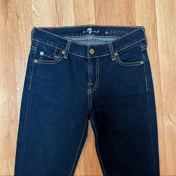 7 for All Mankind The Skinny Dark Wash Jeans - Picture 2 of 9